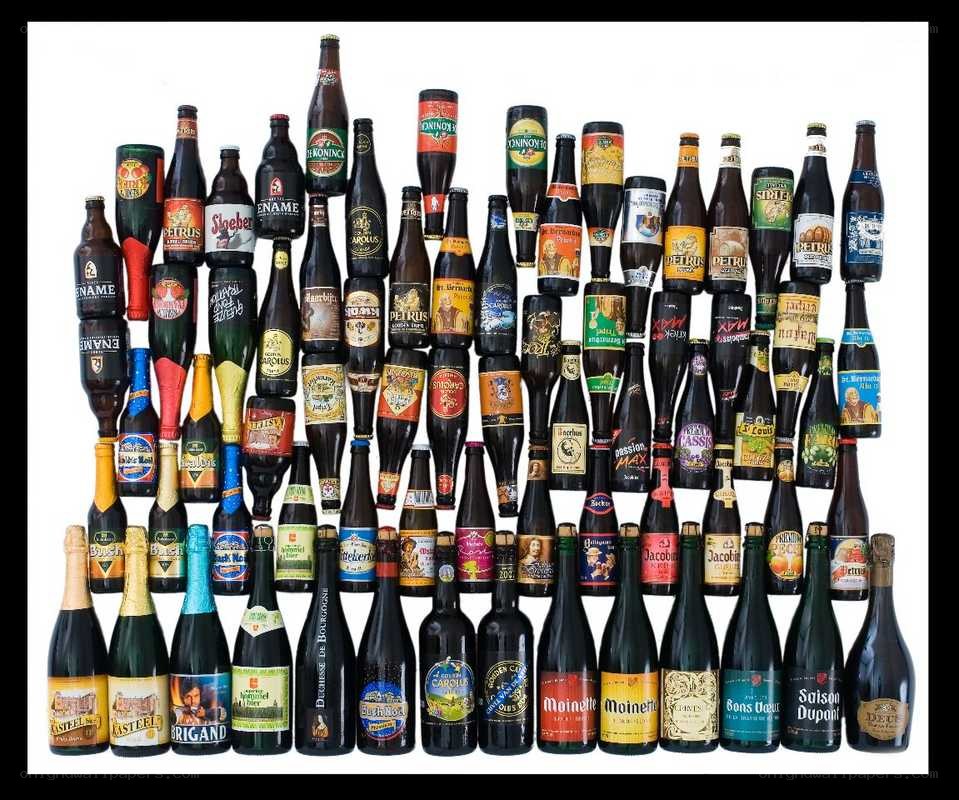Collection of Belgian beer bottles