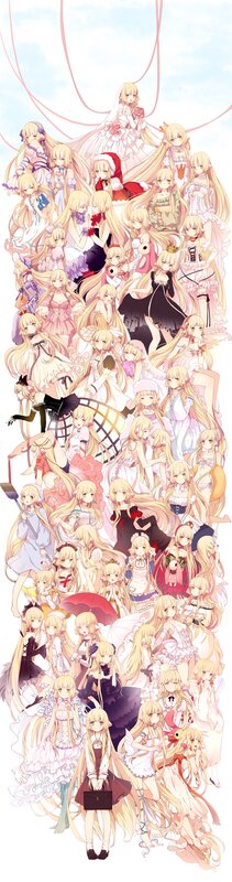 collection of blonde anime characters