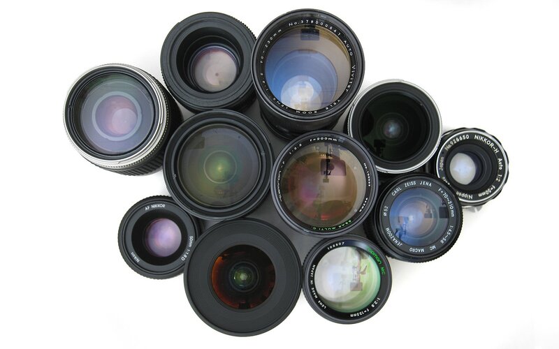 collection of camera lenses
