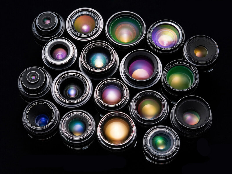 Collection of camera lenses