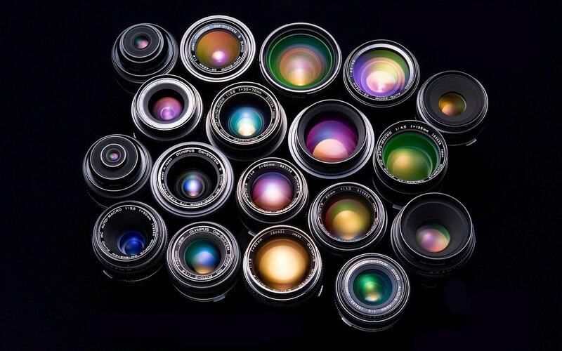 collection of camera lenses
