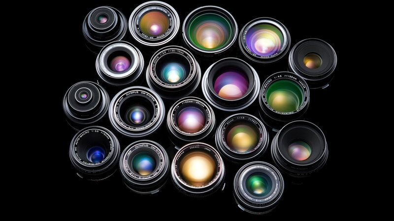 Collection of Camera Lenses — Black, Dramatic, Photograph