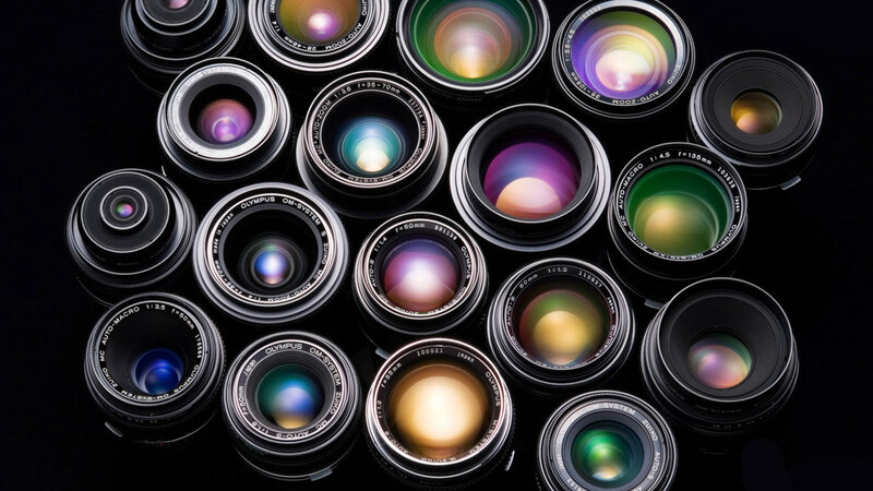 Collection of Camera Lenses — Black, Dramatic