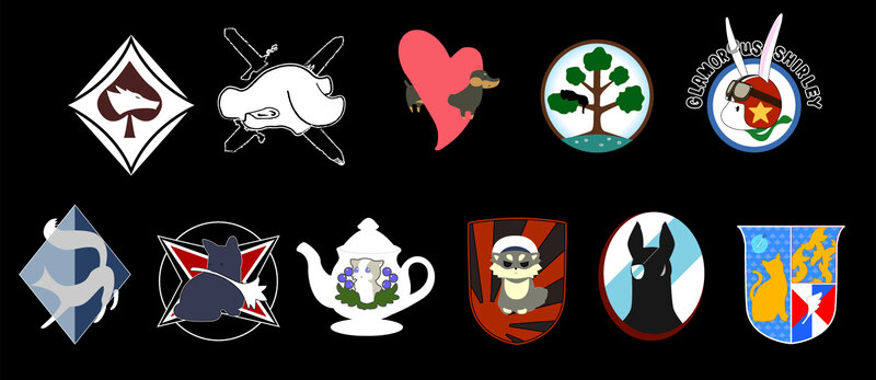 Collection of cartoon emblems