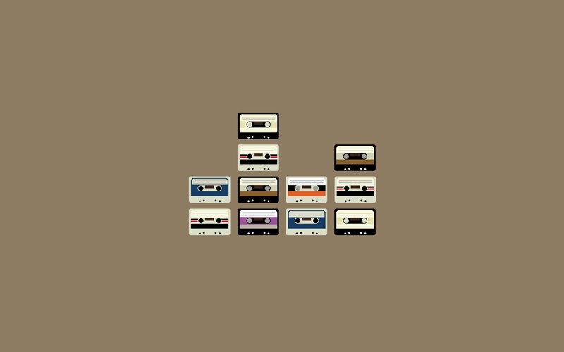 Collection of Cassette Tapes — Brown