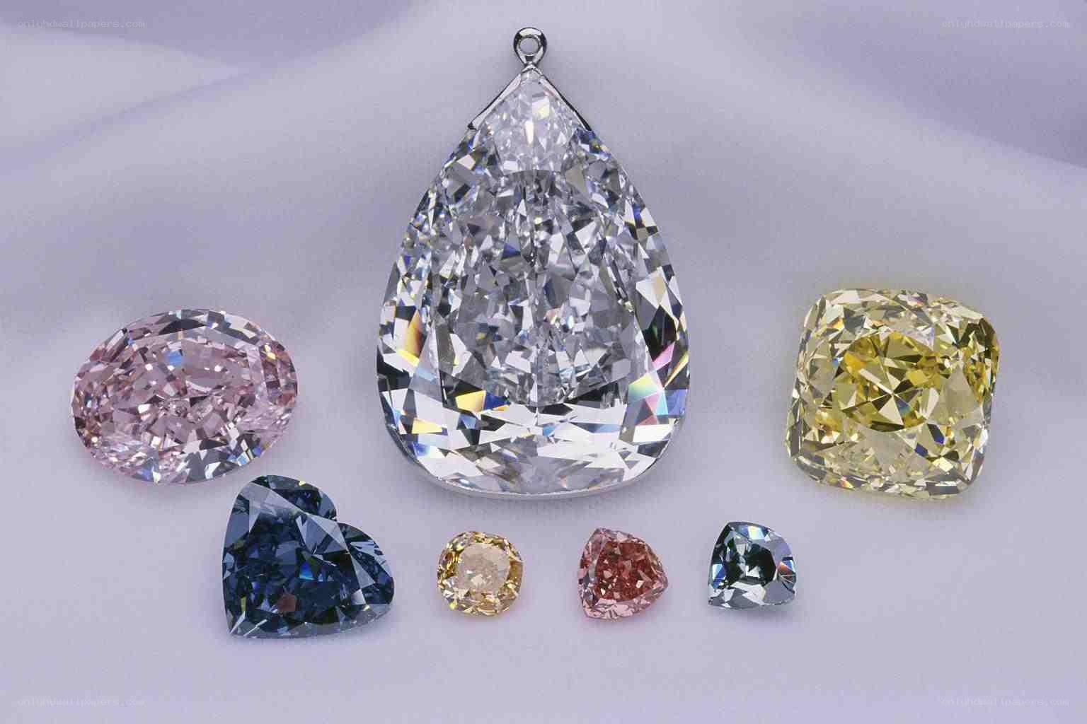 collection of colored diamonds