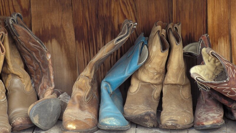 collection of cowboy boots