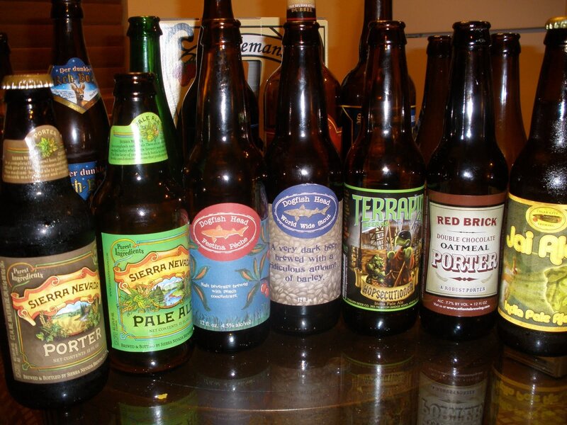 collection of craft beer bottles