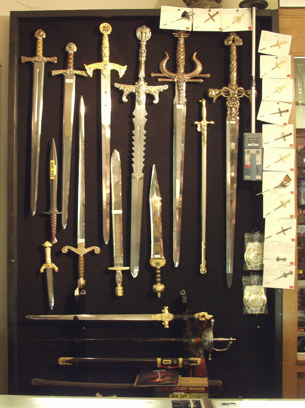 collection of decorative swords