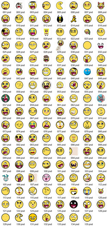 Collection of digital emoticons