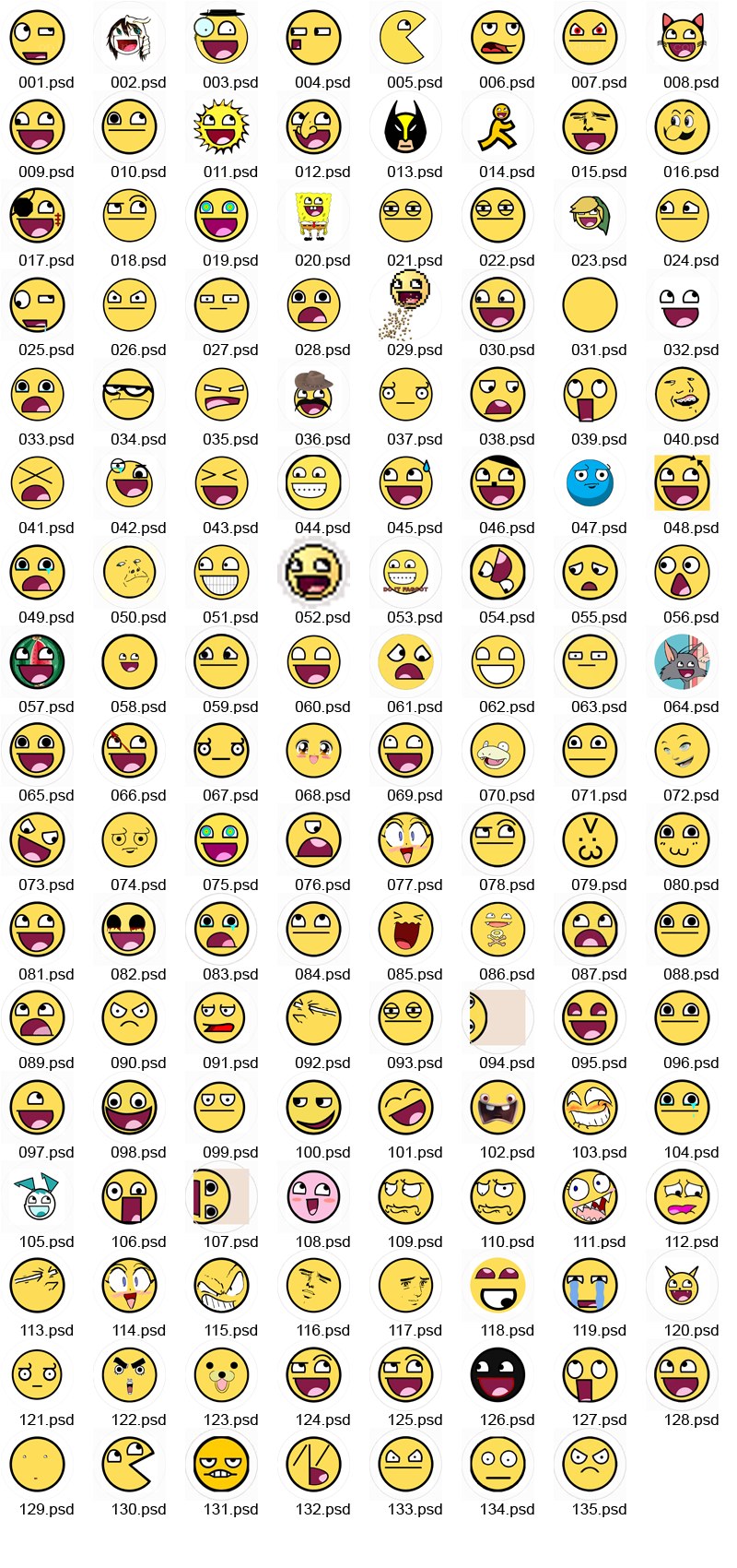 Collection of digital emoticons