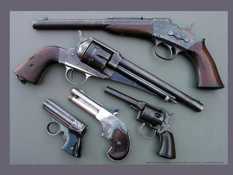 collection of early Remington handguns