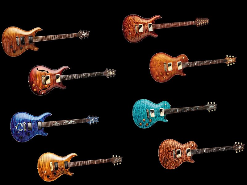 Collection of electric guitars