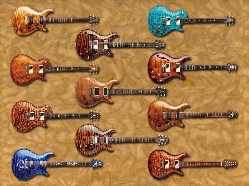 Collection of electric guitars