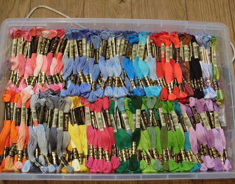 collection of embroidery floss
