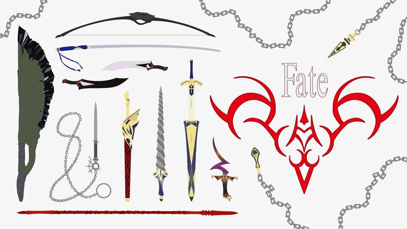 Collection of Fantasy Weapons — Red, Dramatic