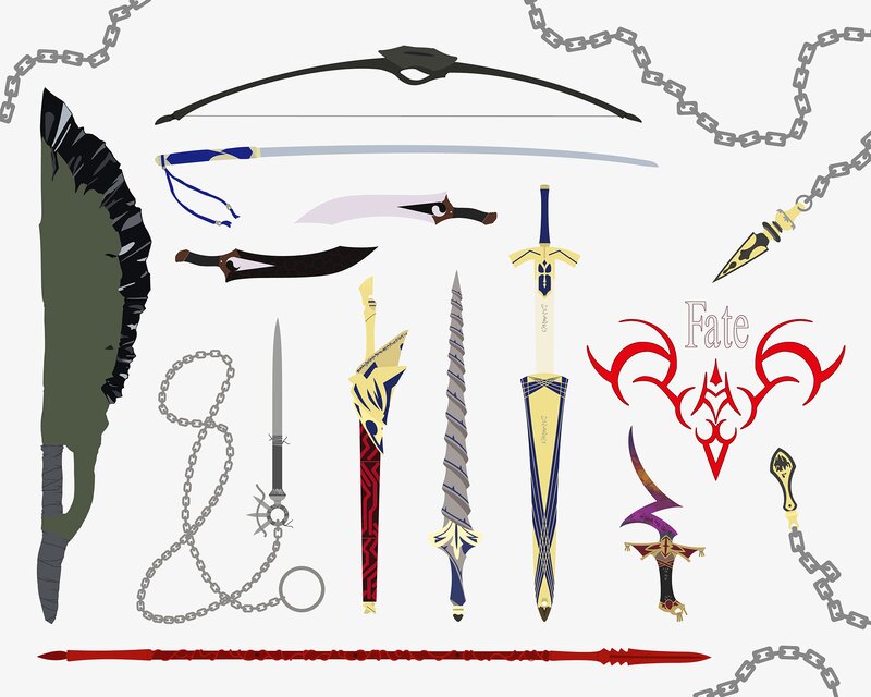 Collection of Fantasy Weapons — Red