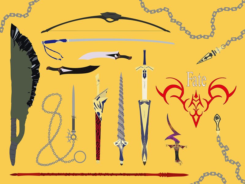 Collection of Fantasy Weapons — Yellow