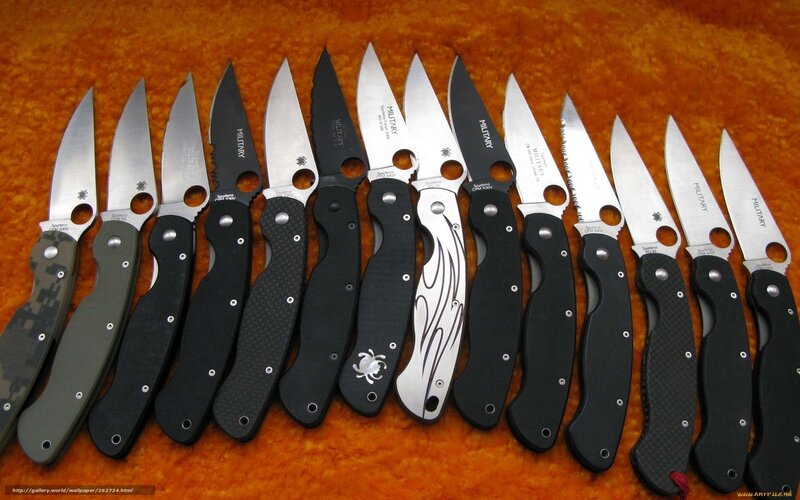 Collection of Folding Knives — Black, Neutral