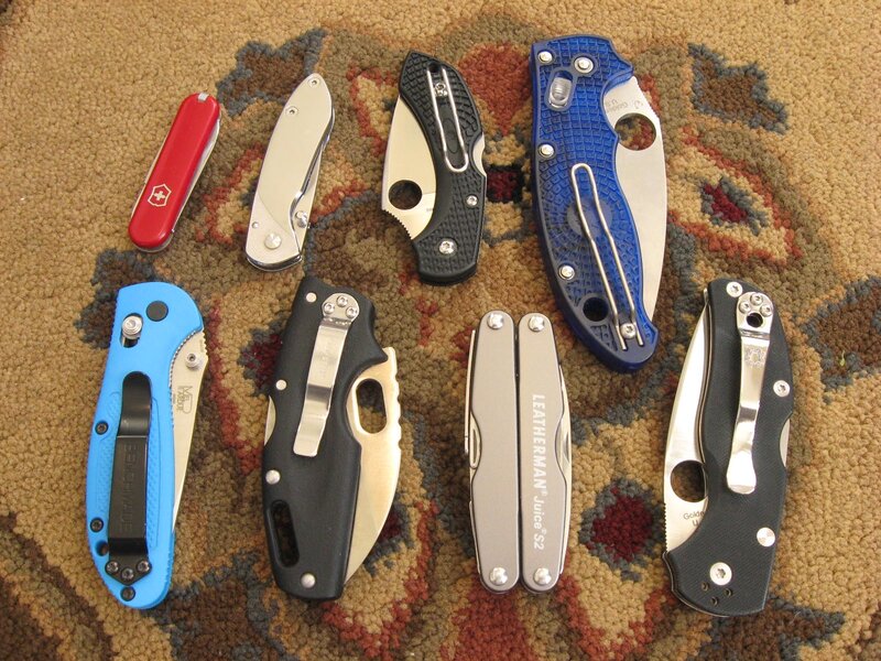 Collection of Folding Knives — Brown