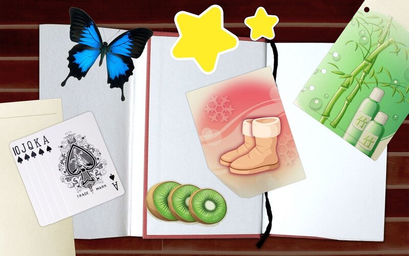 collection of illustrated items