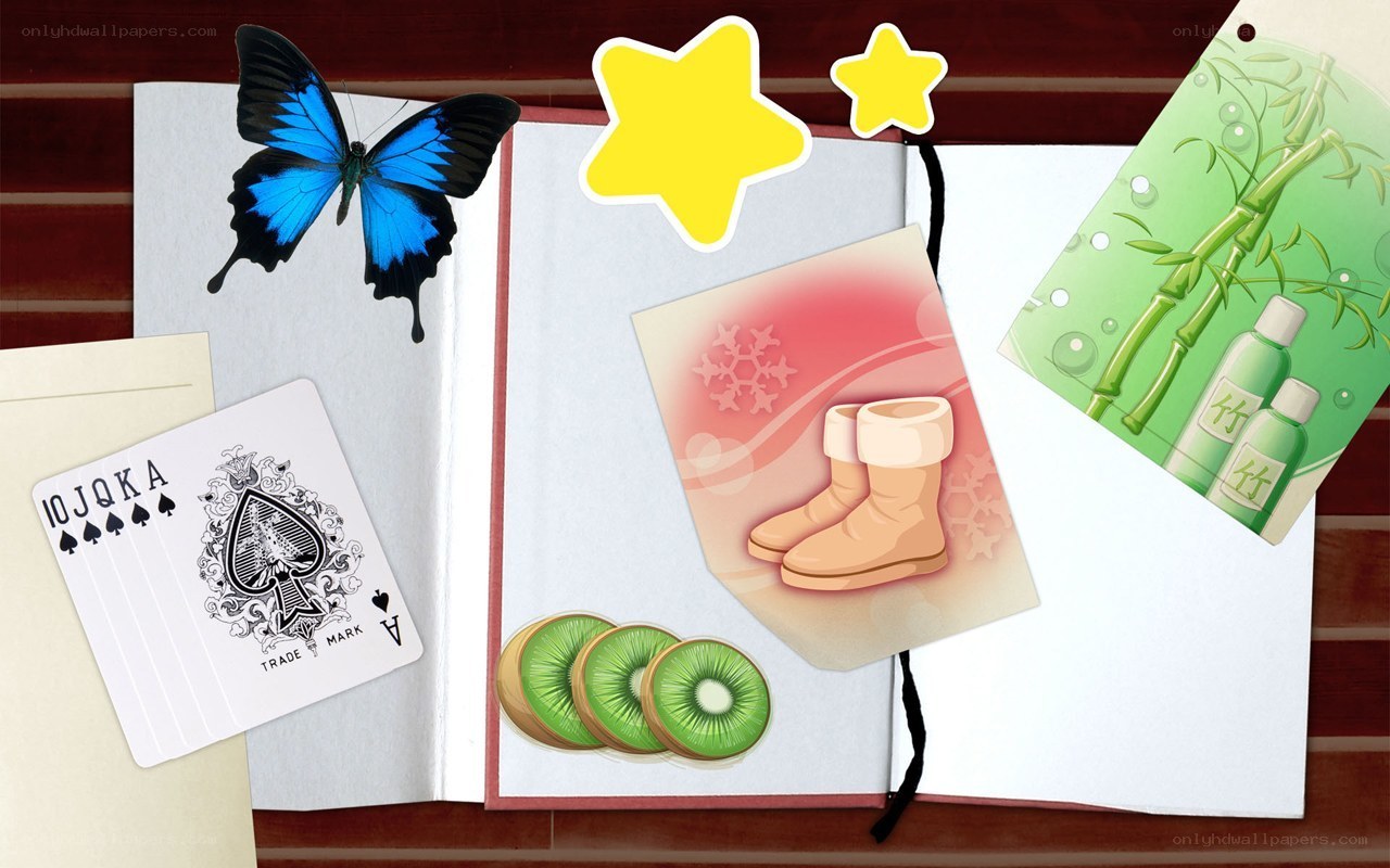 collection of illustrated items