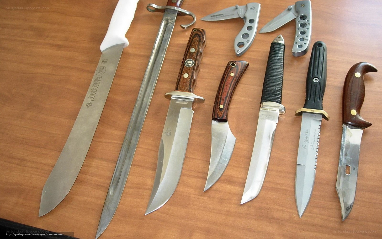 collection of knives on table