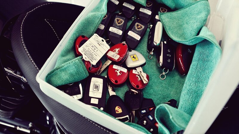 collection of luxury car keys