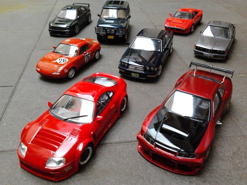 collection of model cars