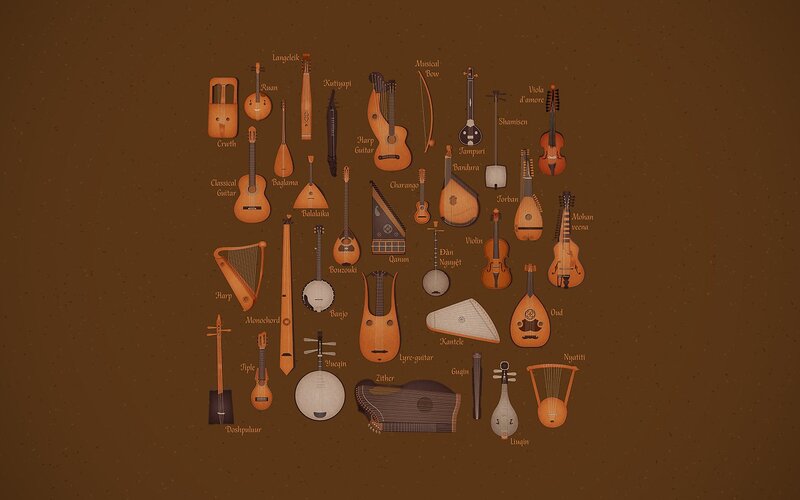Collection of musical instruments