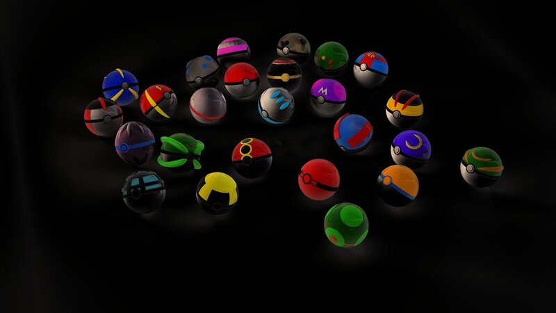 collection of poké balls