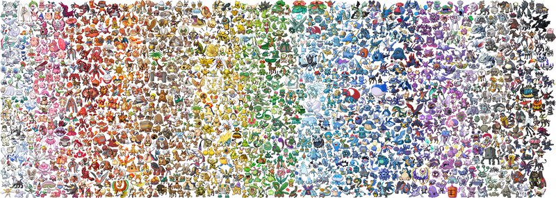 Collection of Pokémon Characters — White, Colorful, Illustration