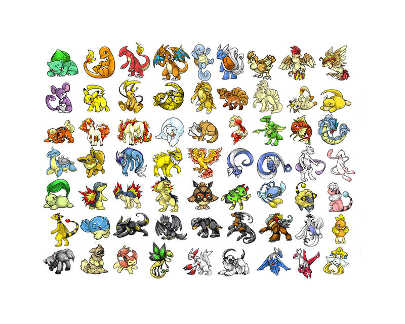 Collection of Pokémon Characters — Yellow