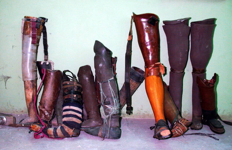 collection of prosthetic legs