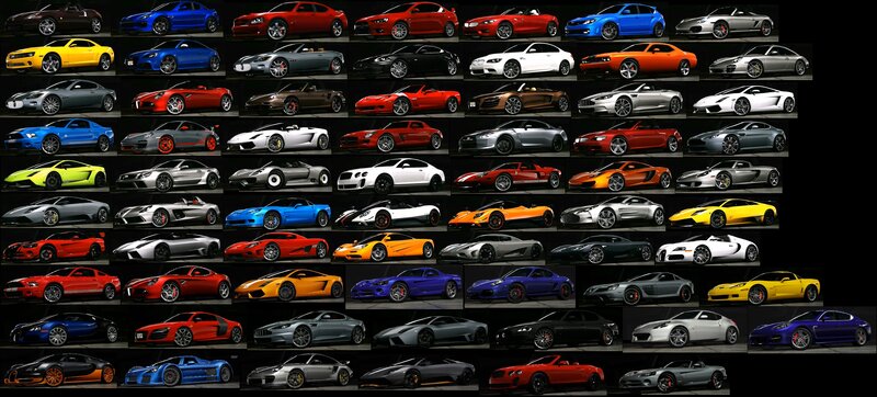 Collection of Sports Cars — Black