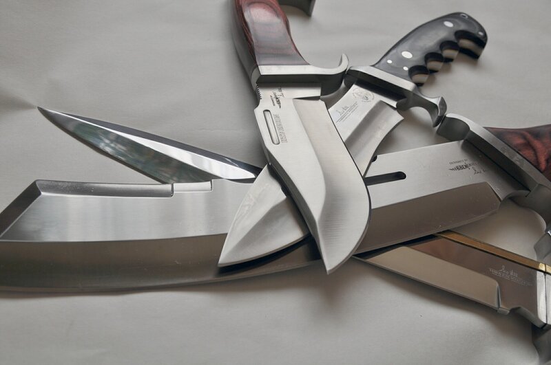 collection of tactical knives