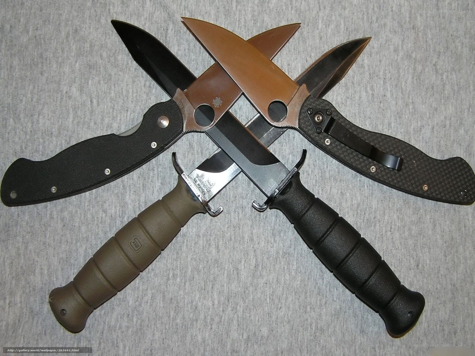 collection of tactical knives
