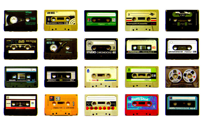Collection of vintage audio cassettes