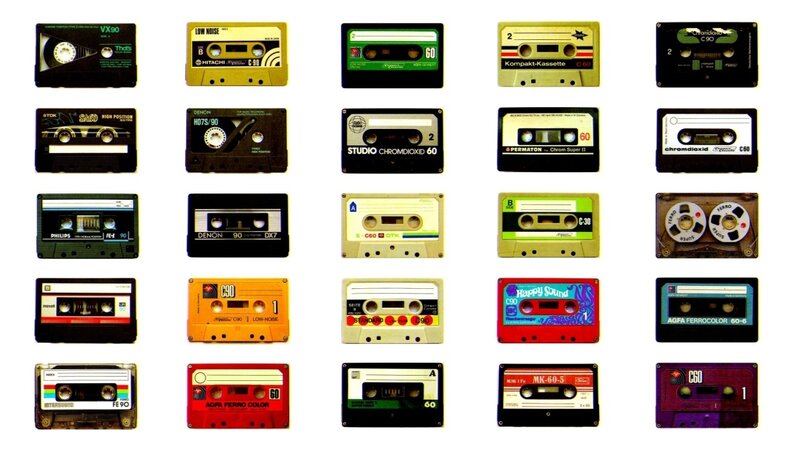 Collection of vintage audio cassettes