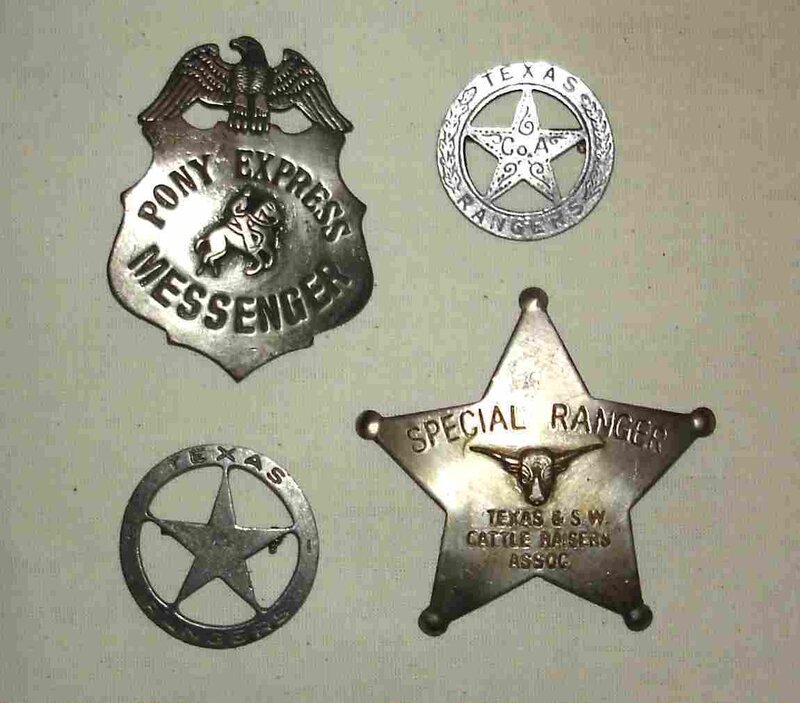 collection of vintage badges