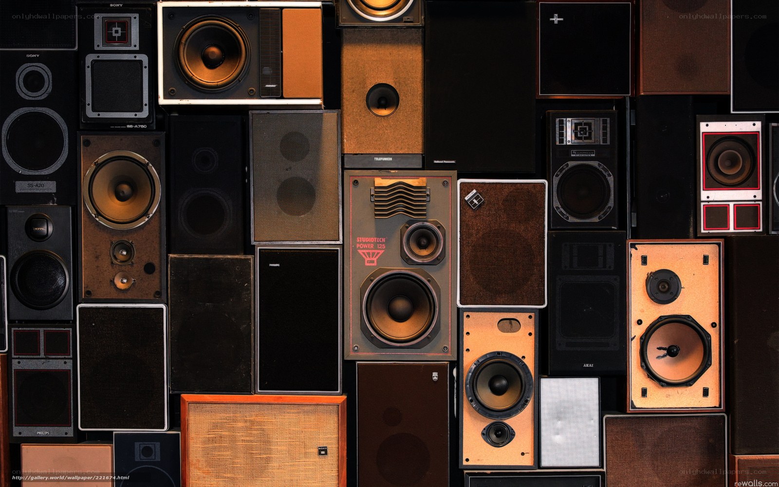 collection of vintage speakers