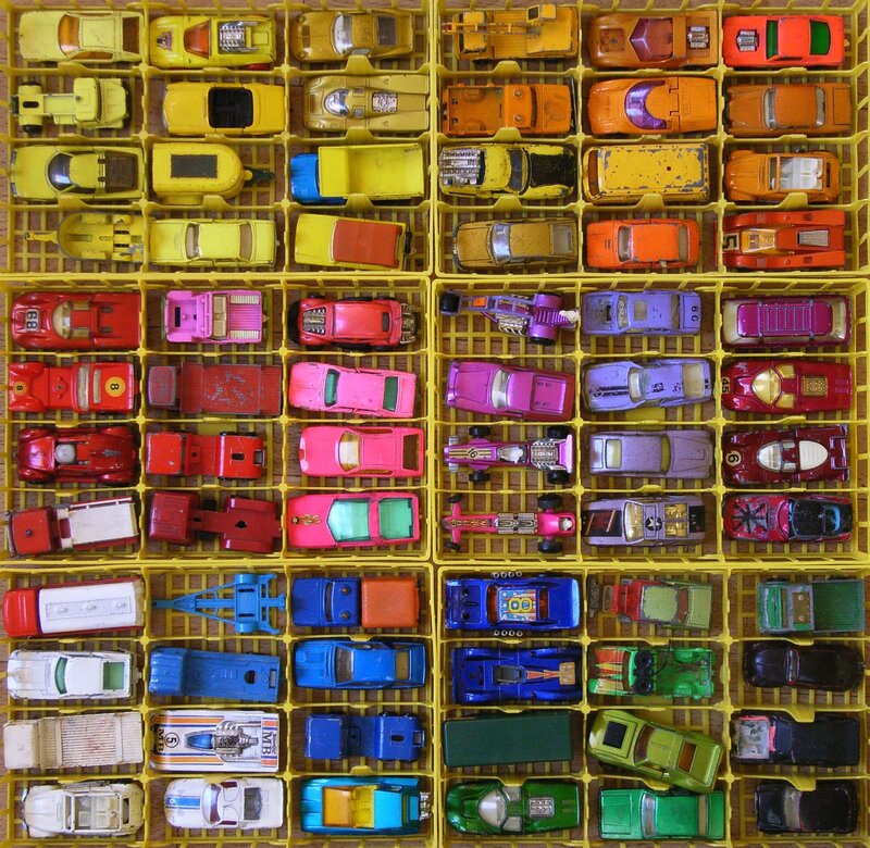 collection of vintage toy cars