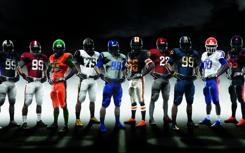 college football uniforms lineup