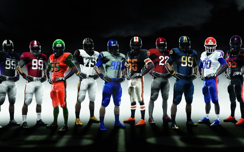 college football uniforms lineup