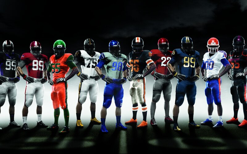 college football uniforms lineup