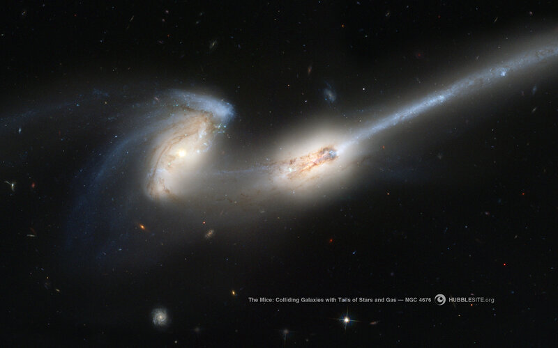 Colliding Galaxies — Black, Dramatic