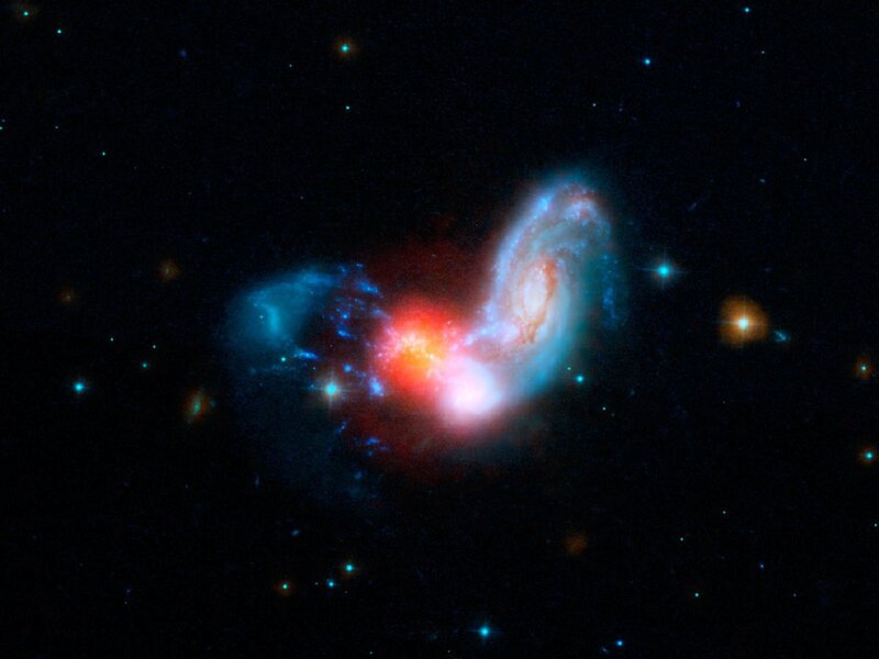 Colliding Galaxies — Blue, Dramatic, Night