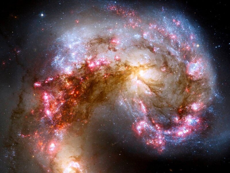 Colliding Galaxies — Blue, Dramatic