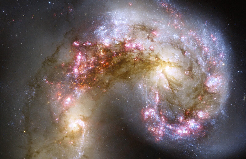 Colliding Galaxies — White, Dramatic, Photograph