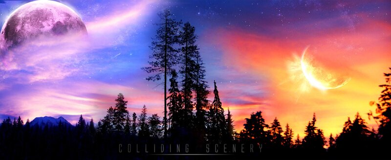 Colliding Moons over Forest